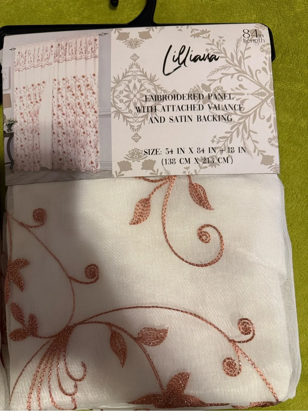 Liliana Embroidered Panel with Satin Backing in Blush Pink
